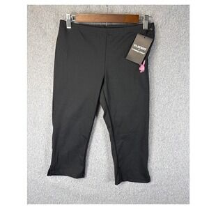 Playboy x Missguided Cropped Leggings Pink Bunny Logo Black Size M Sexy Athletic